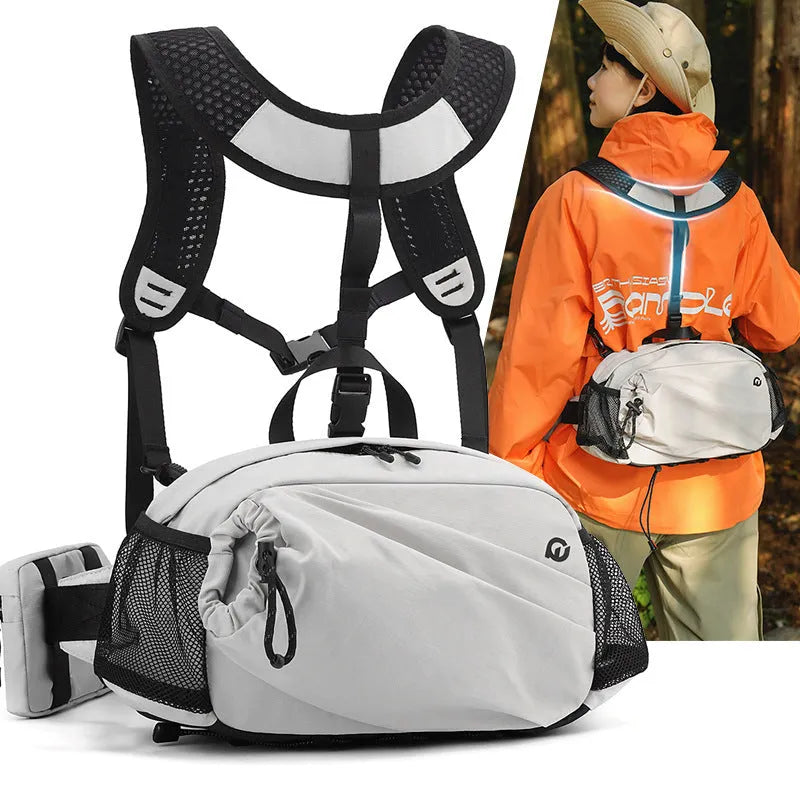 Nylon unisex waist backpack in Army Green colour, shown with waist strap.