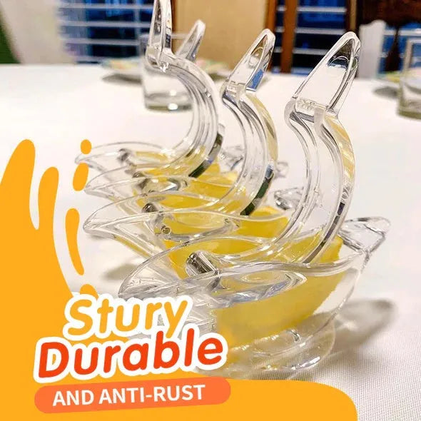Transparent acrylic bird-shaped manual lemon juicer for fresh juice extraction