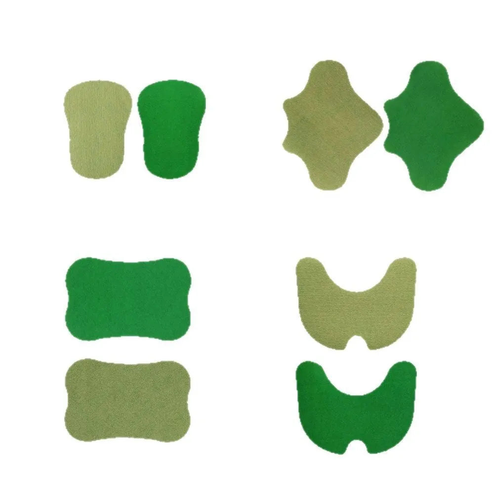 Assorted Chinese Mugwort herbal patches for knee, back, neck and foot in a sealed bag.