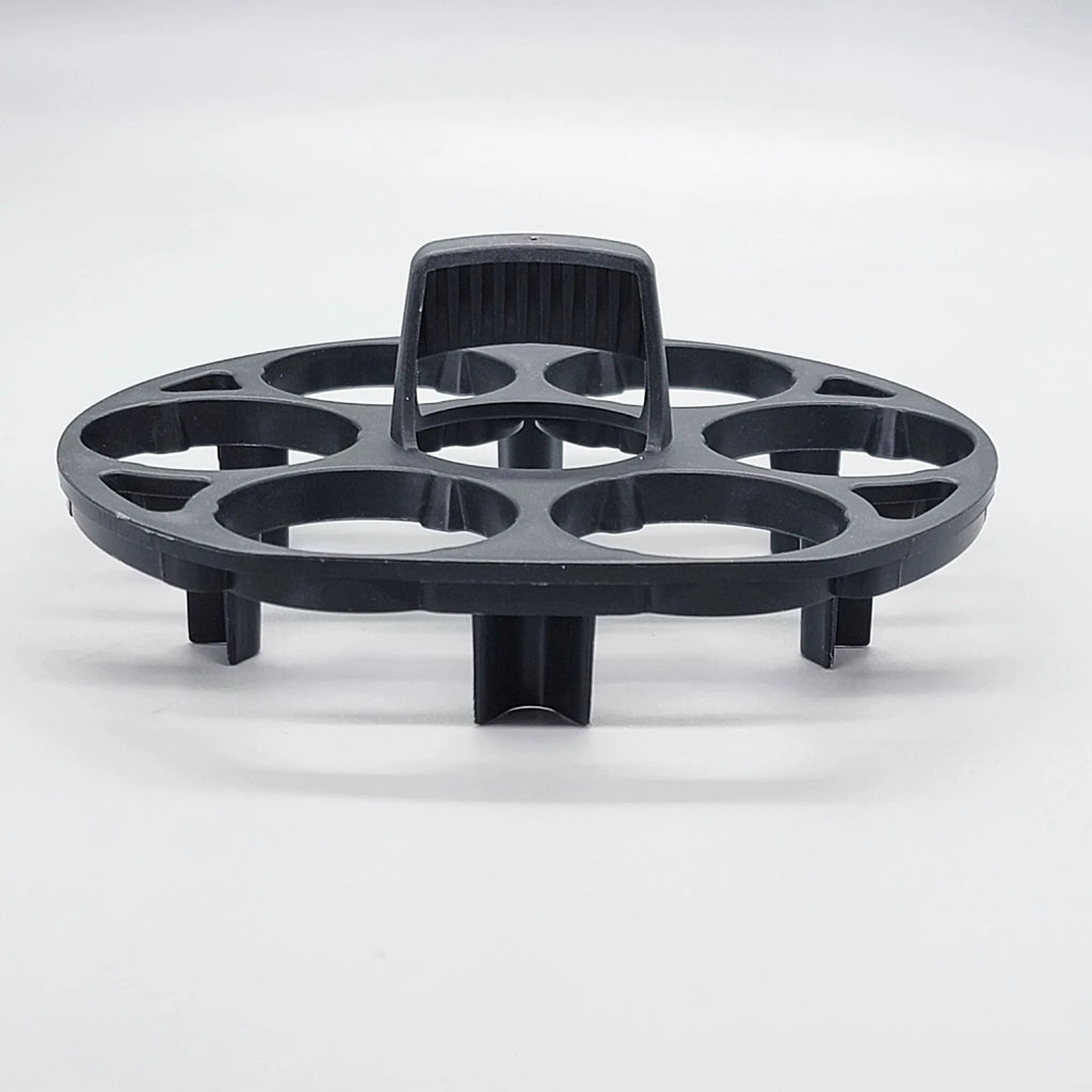 Black plastic cooking machine egg holder retainer basket measuring 13.8 x 12.6 x 5.7 cm