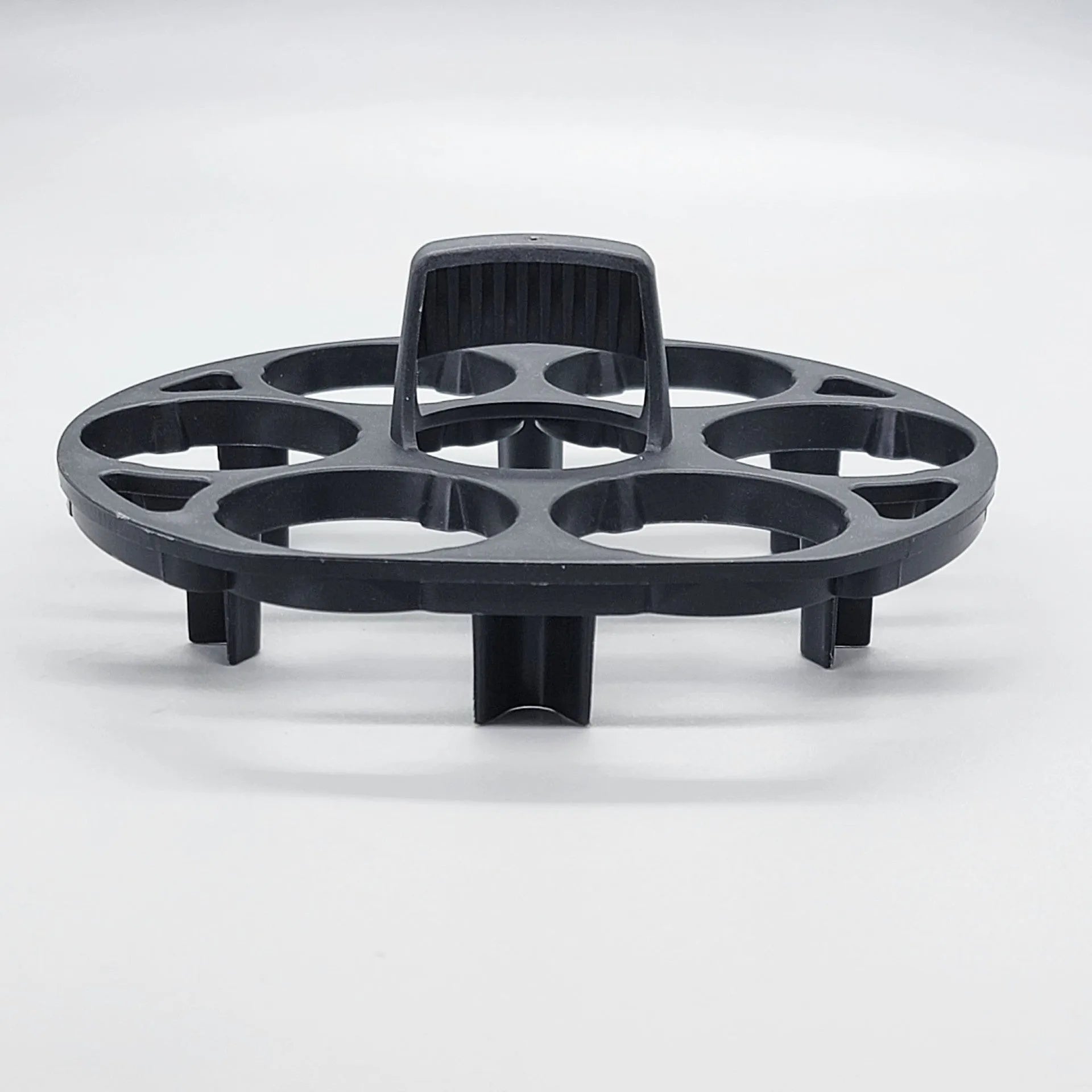 Black plastic cooking machine egg holder retainer basket measuring 13.8 x 12.6 x 5.7 cm