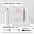 Plastic pressing pen pencil case in sky blue, vigorous white or girl pink with six or sixteen-piece capacity