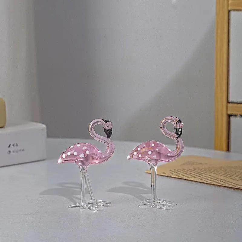 Pink crystal flamingo decorative ornament for tabletop display