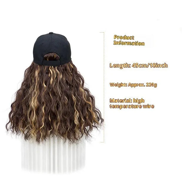 Women's mid-length peaked cap wig in high temperature fibre, available in multiple colours including 1B and 6H613