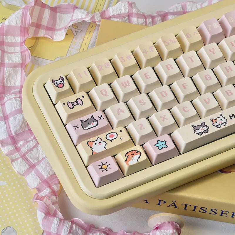Theme Sublimation Pixel Hakimi Key Cap PBT mechanical keyboard keycap with pixel art in Hakimi original factory colour