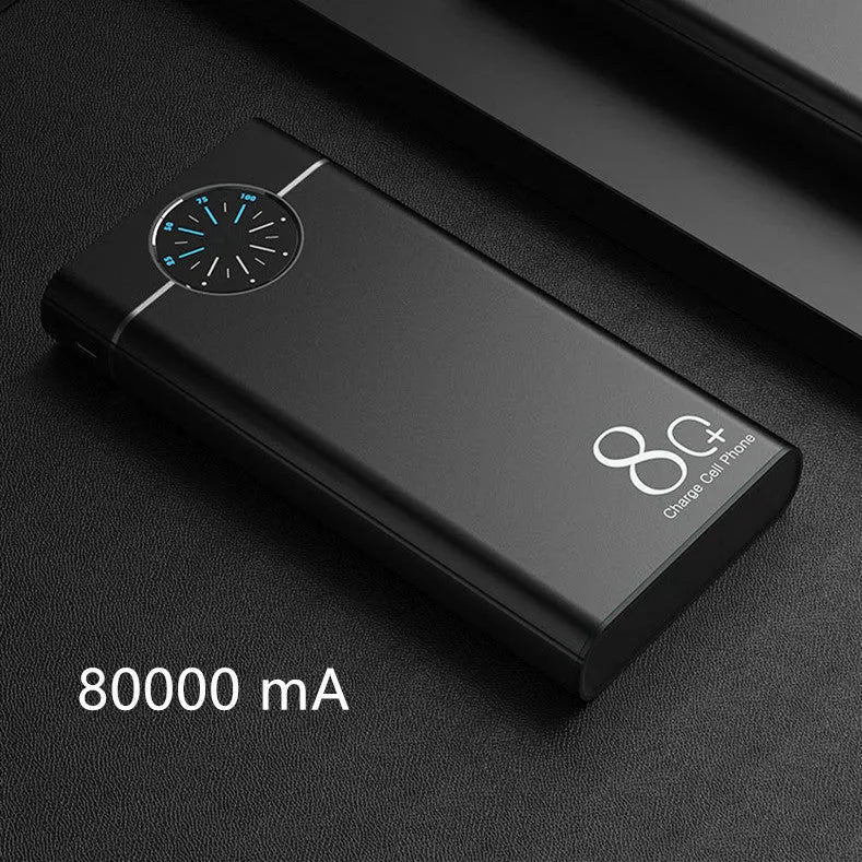 20000mAh alloy portable power bank with LED flashlight in black, red, and blue colour options