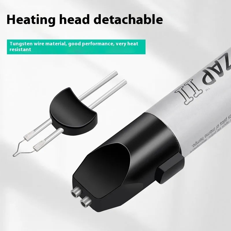 Handheld battery-powered instant welding crayon with plastic tungsten wire for leather and wax repair