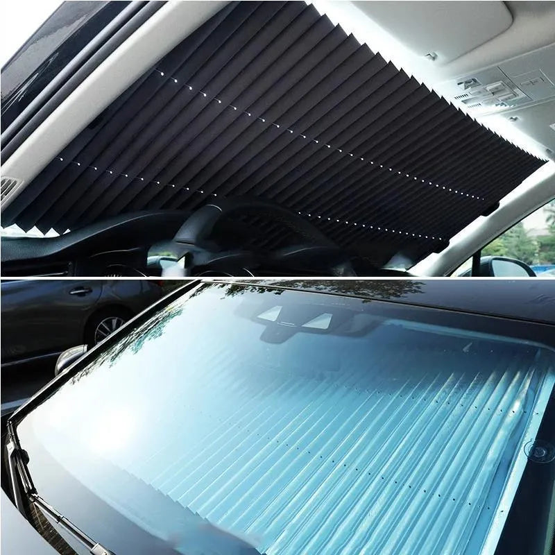 Retractable aluminium foil car windscreen sunshade 46x120cm for special vehicle windows