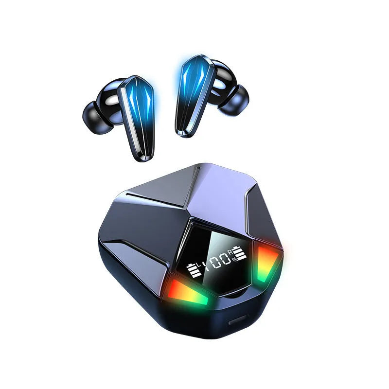 Low-latency Bluetooth gaming headset with earplug design and wireless connectivity