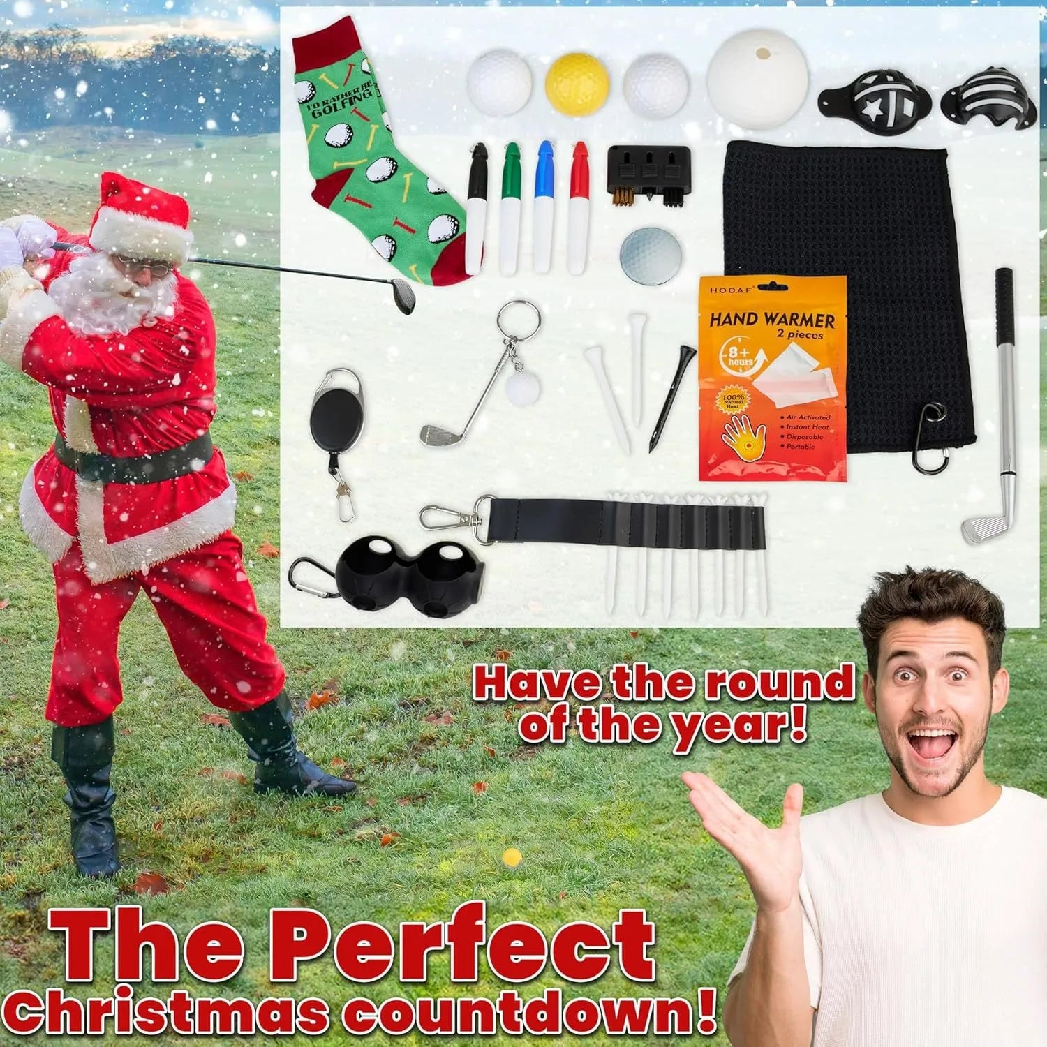 Golf Advent Calendar 2 men's adult Christmas box with plastic toy set in Golf Blind Box colour