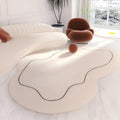 Cream style polyester carpet with stripe geometric pattern and imitation cashmere finish