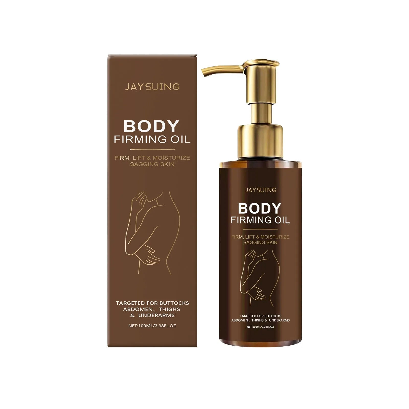 100ml bottle of nourishing firming body oil with coffee seed oil and hyaluronic acid formula