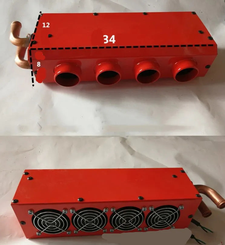 Metal 12V 24V car auxiliary heater unit with four-hole copper pipe for engine coolant heat