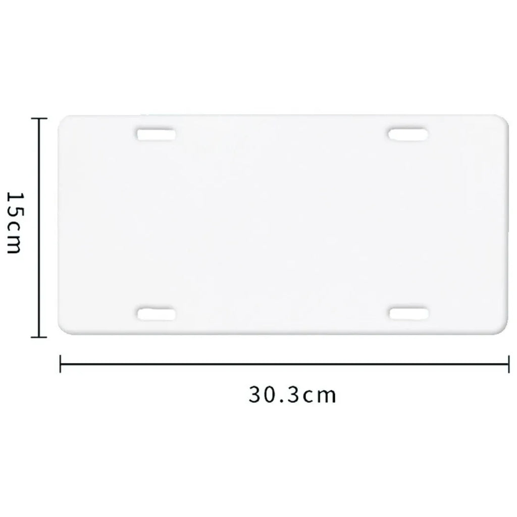 White aluminium sheet licence plate consumables with 30.3x15cm dimensions and multiple thickness options