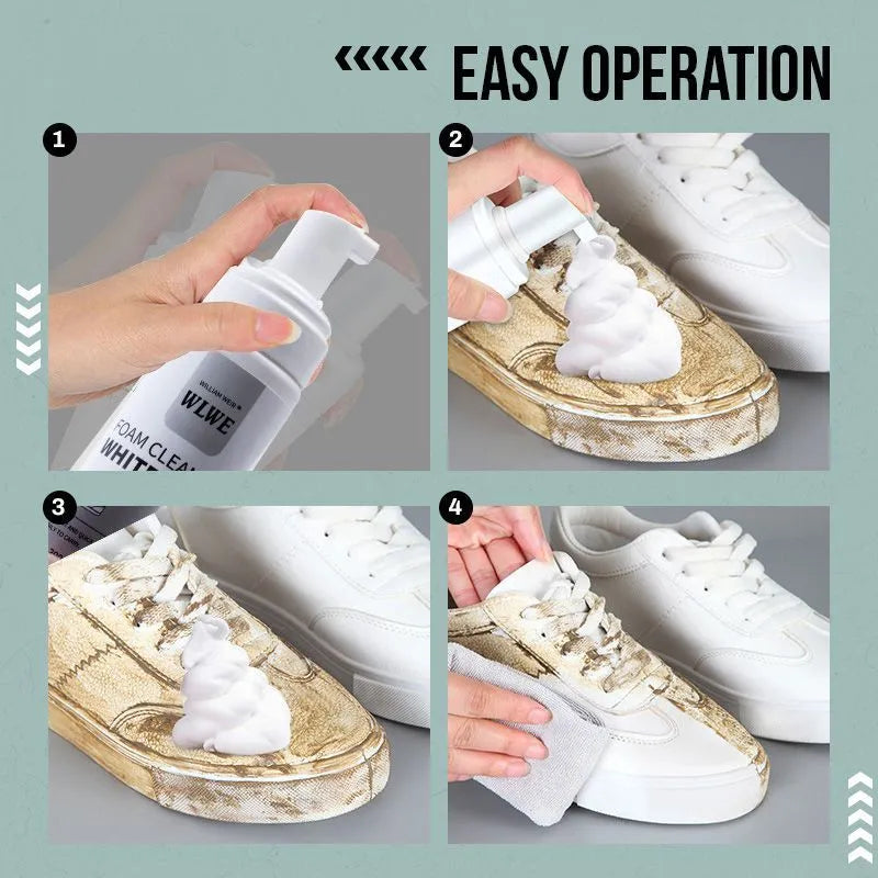 200ml little white shoe cleaner foam bottle for athletic shoes, sneakers and cloth shoes