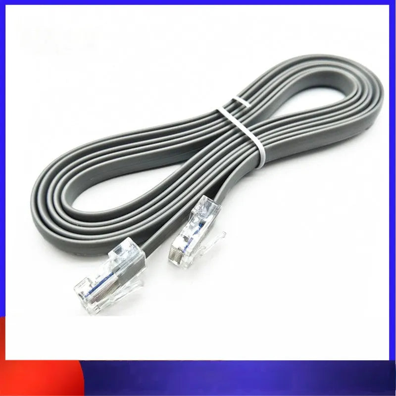Silver grey Cat6 ethernet network cable with RJ45 connectors, 2 metres long.