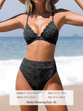 Women's solid colour nylon bikini two-piece set with sleeveless top and brief shorts in black, green, orange red, purplish red, sea blue