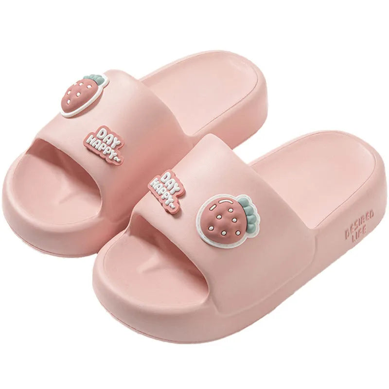 Indoor cartoon platform EVA slippers with thickened sole, available in various colours and sizes