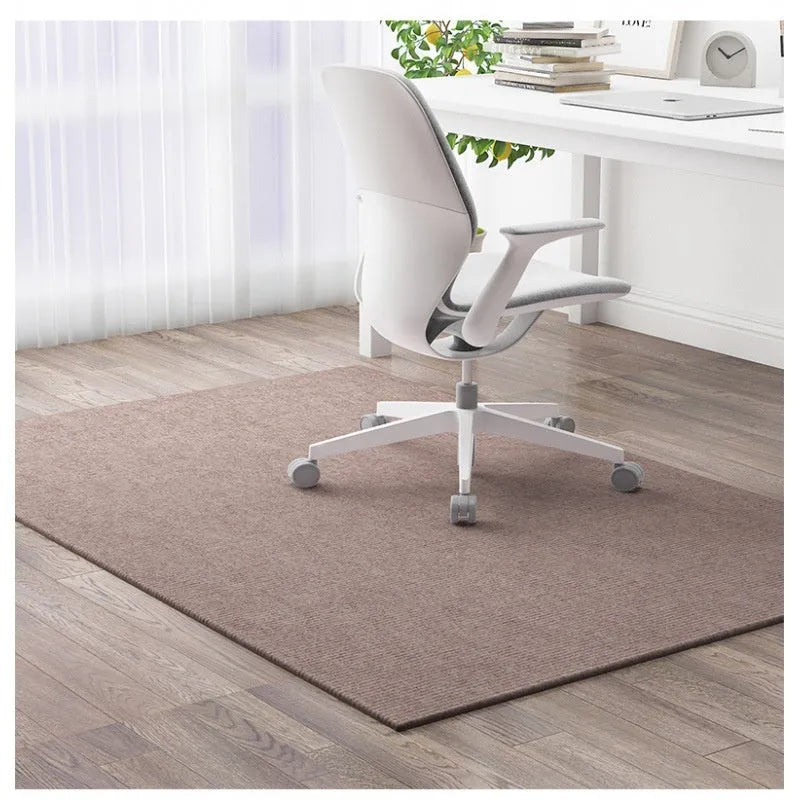 Sound insulation study computer chair mat in beige blended fabric for wood floor protection