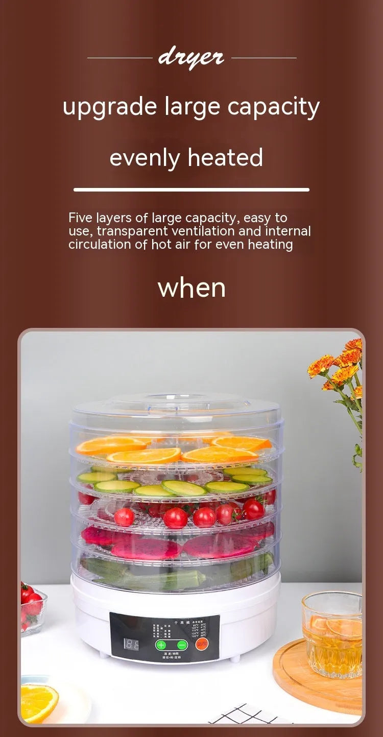 7-layer stainless steel food dehydrator with UK plug for home fruit and vegetable drying