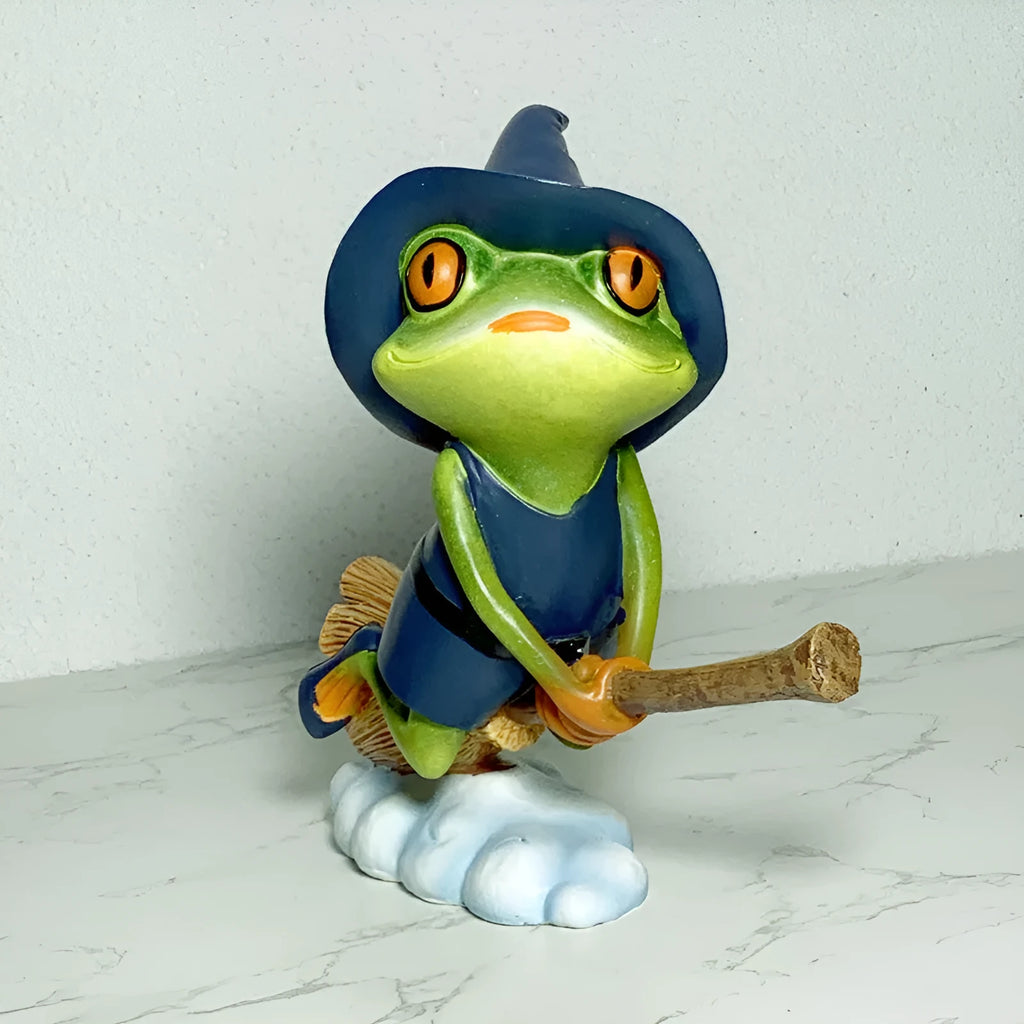 European style Magic Yoga Frog garden ornament in RDW123 colour made from plastic and resin.