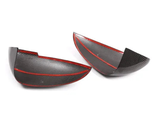 Gloss black true carbon fibre rearview mirror cover for Porsche Macan