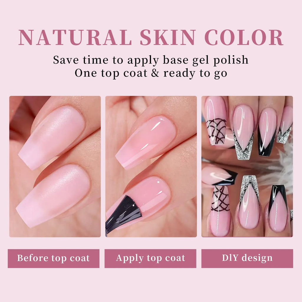 Nude seamless removable nail stickers in ultra-thin design for sweet and hot girl styles