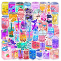 Cartoon drink graffiti stickers, 50 pack PVC adhesive, 4-8cm, in OPP bag, colour A