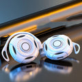 Black and white wireless stereo headphones with Bluetooth 5.0 and 10m range for gaming