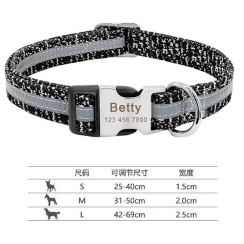 Adjustable dog collar with metal buckle in black, green, or rose red