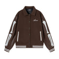 Apricot cotton jacket with a bone embroidery sticker on the front.