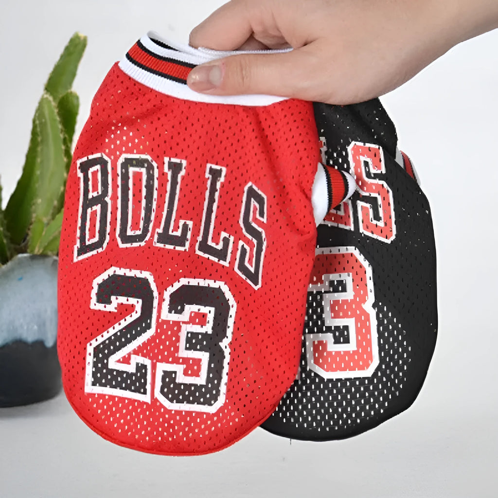 Dog wearing black polyester fashion sweatshirt vest, casual pet clothing