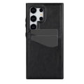 Business simplicity phone case card holster in silicone for Samsung and iPhone models, black colour, with card slot