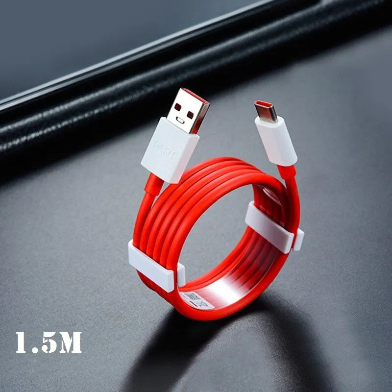 Red USB data cable for 7Pro 6 6T 7T smartphones in 1.5m length