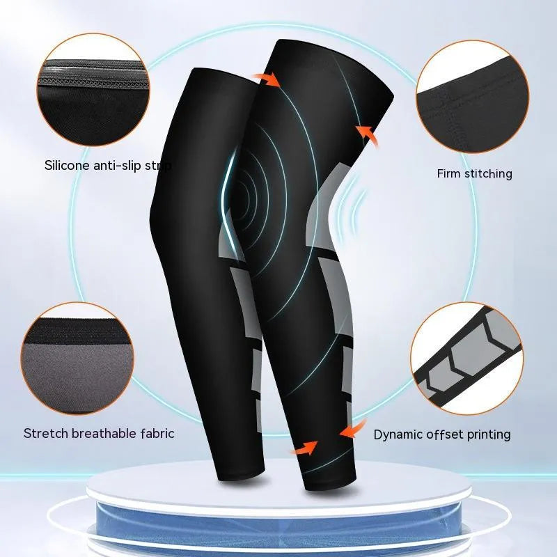 Pair of knee pads in black, blue, and fluorescent colours for basketball cycling running outdoor sports protective gear