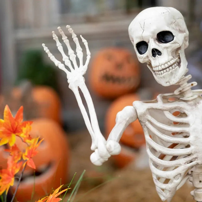 90cm tall movable joint plastic skeleton Halloween decoration with articulated limbs