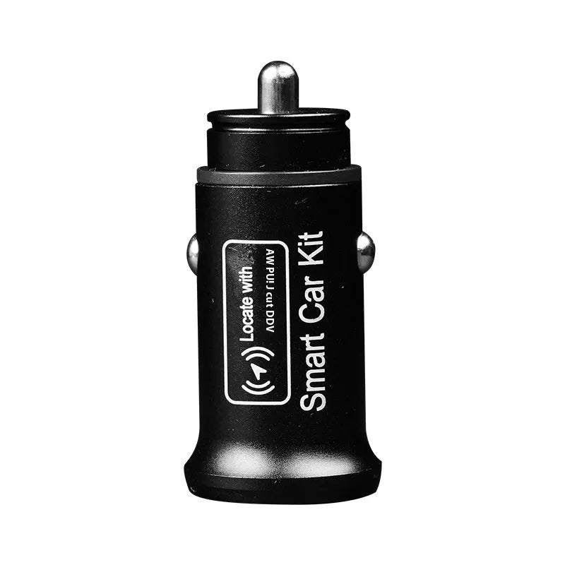 Black ABS plastic car charger GPS locator for vehicle tracking and anti-theft security.