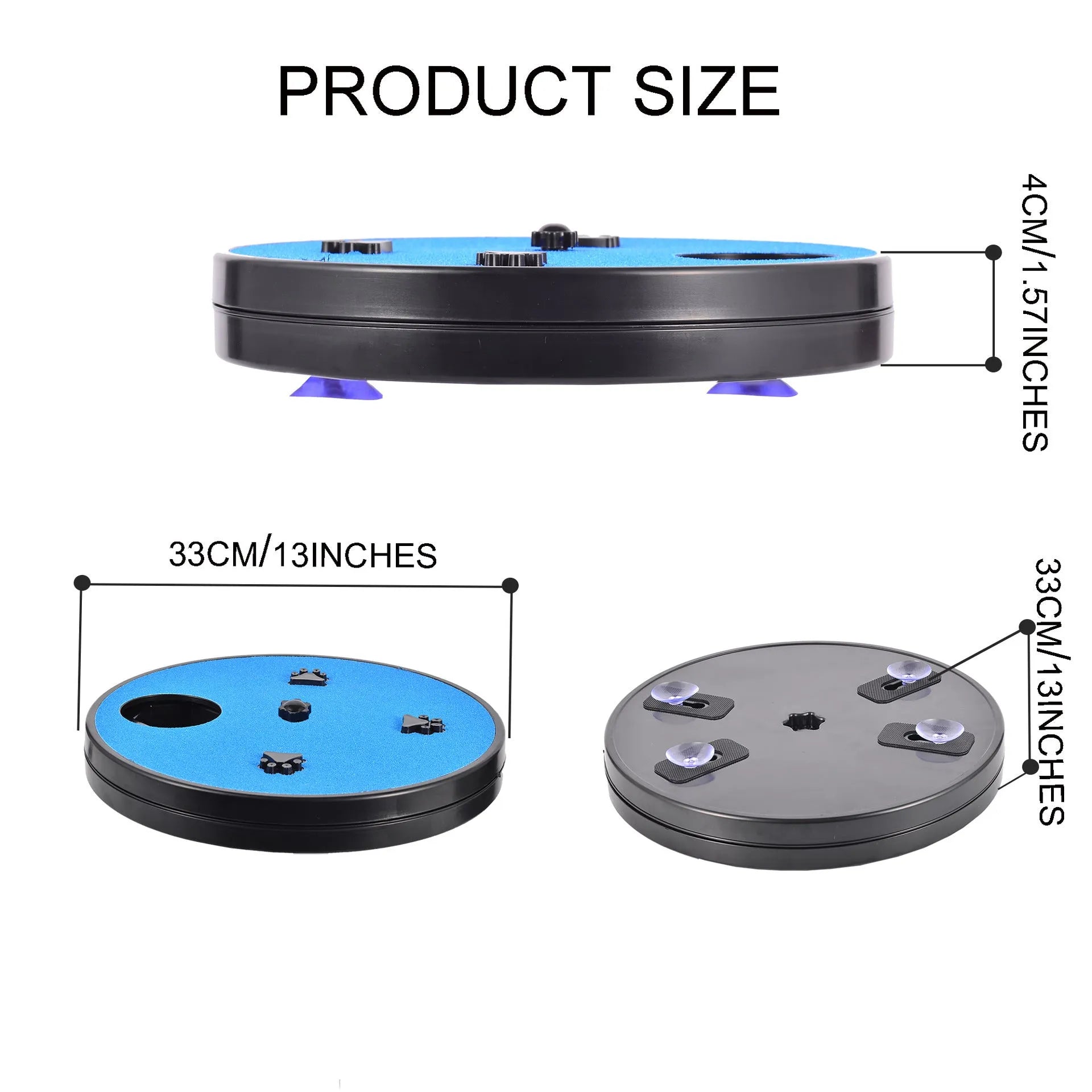 33cm square dog nail file board with suction cup base and rotating slow feeder compartments