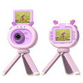 Purple children's digital camera with flip screen and silicone protection case