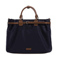 Women's nylon shoulder tote bag in creamy-white colour showing internal compartments and three shoulder straps
