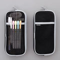 Square mesh pencil case in candy colours showing transparent stationery storage design