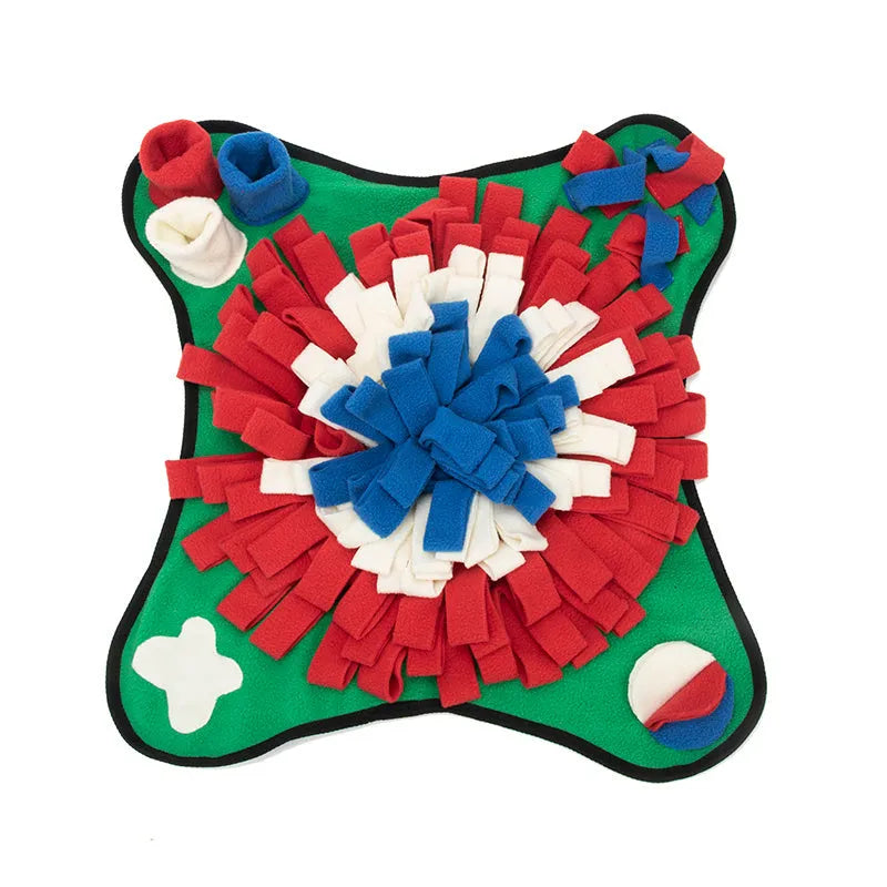 Fleece snuffle mat 45 cm for dogs with treat-dispensing folds