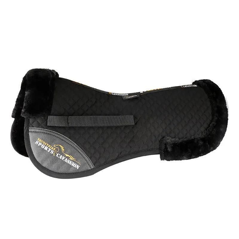 Wool riding saddle pad for equestrian and cycling in black, navy blue, white, or wine red.