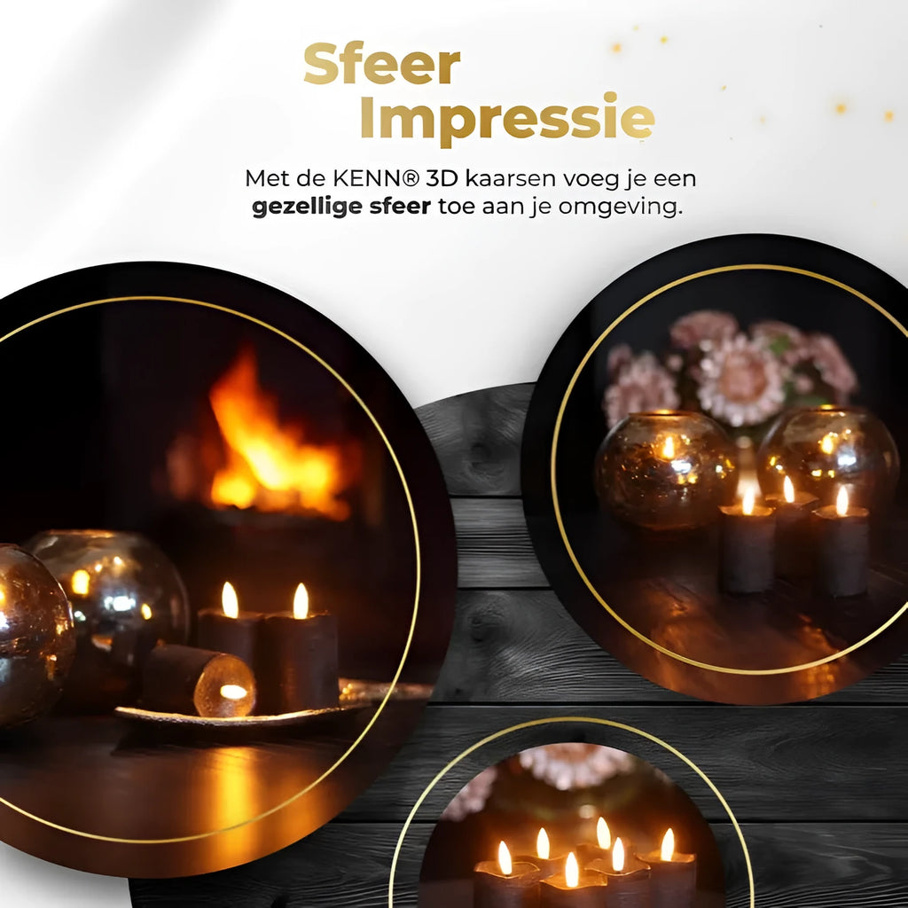 Black S6 LED pillar candle with flickering flame effect, D5X H7CM dimensions