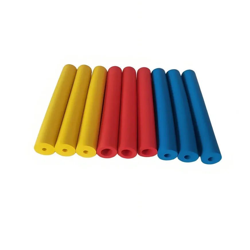 Pack of soft rubber grip hoses for utensil handles showing inner diameters of 10mm and 18mm.