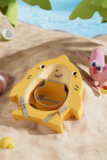 Children's inflatable egg swimming ring with pearl cotton fabric, outer 50cm inner 18cm, blue egg colour