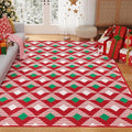 Christmas stripe geometric pattern polyester fibre door mat in 906SDDT-1 colour, 60x90cm size