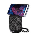 Mini fabric Bluetooth speaker with phone holder in black, blue, green, red or white