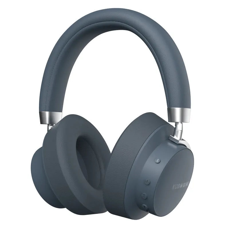Grey sports wireless Bluetooth headset with in-ear design and head-mounted wearing style