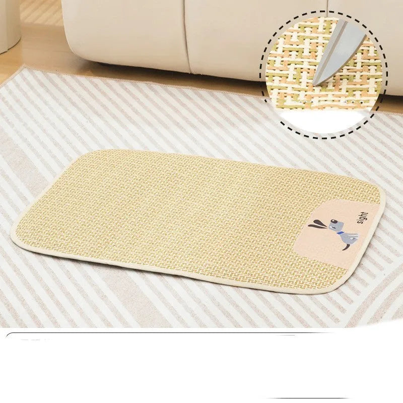 Woven pet cooling mat in beige for cats and dogs with size options from XS to XL